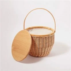 SunnyLife - Round Picnic Cooler Basket Natural