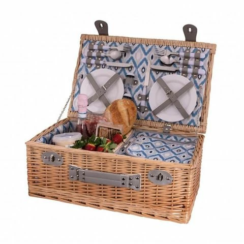 Avanti - 4 Person Wicker Picnic Basket Ikat 3 Avanti - 4 Person Wicker Picnic Basket Ikat