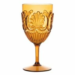 Flair Decor - Acrylic Wine Glass Scollop Amber