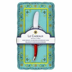 Le Cadeaux - Madrid Butter Dish W/Spreader Turq Set 2pc