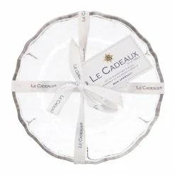 Le Cadeaux - Antique White Appetizer Plates Set 4pce