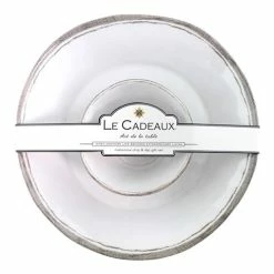 Le Cadeaux - Rustica Antique Chip And Dip Set White 33cm
