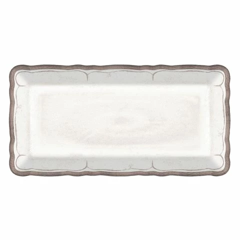 Le Cadeaux - Rustica Antique Biscuit Tray White 12.7x25cm 3 Le Cadeaux - Rustica Antique Biscuit Tray White 12.7x25cm