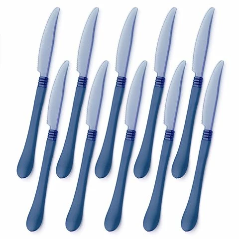 Ex.tra - Plastic Knife Blue Set 10pce 3 Ex.tra - Plastic Knife Blue Set 10pce
