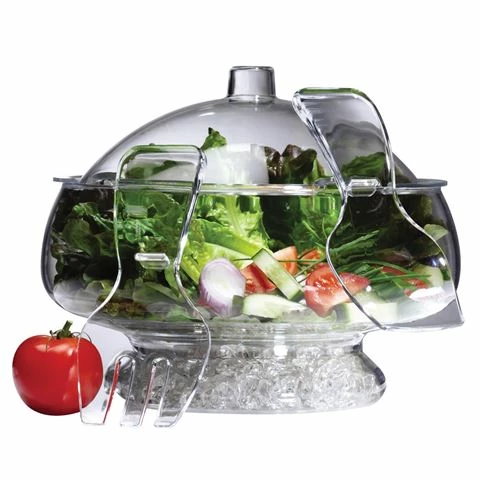 Serroni - Fresco Ice Salad Bowl W/ Dome Lid & Salad Servers 3 Serroni - Fresco Ice Salad Bowl W/ Dome Lid & Salad Servers
