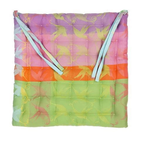 Garnier-Thiebaut - Chair Cushion Mille Colibris Antilles 3 Garnier-Thiebaut - Chair Cushion Mille Colibris Antilles