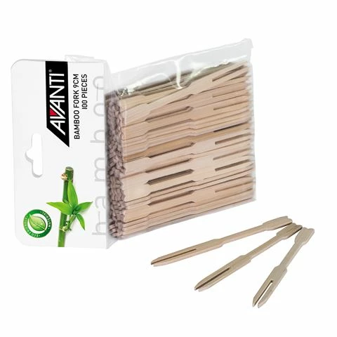 Avanti - Bamboo Fork 9cm 100pce Pack 3 Avanti - Bamboo Fork 9cm 100pce Pack