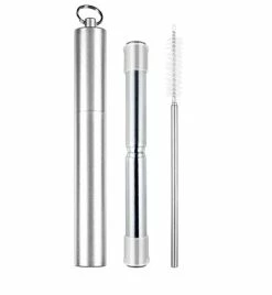 Avanti - Telescopic Travel Straw Silver