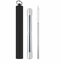 Avanti - Telescopic Travel Straw Black