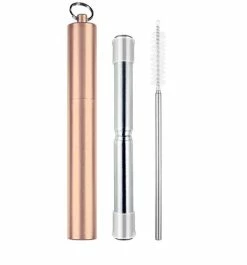 Avanti - Telescopic Travel Straw Rose Gold