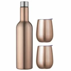 Avanti - Double Wall Insul Wine Traveller Rose Gold Set 3pce