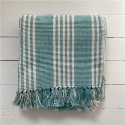 Carnival - Picnic Rug Recycled Cotton Soft Aqua 140x140cm